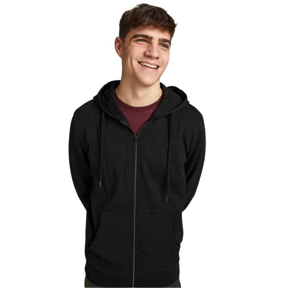 Jack And Jones Mens Basic Full Zip Hoodie / Black